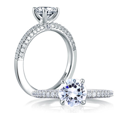 A.JAFFE CLASSICS DELICATE MICRO PAVÉ ENGAGEMENT RING 0.48             (not including center stone)