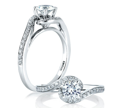 A.JAFFE METROPOLITAN ENGAGEMENT RING WITH A DELICATE TWIST 0.27             (not including center s