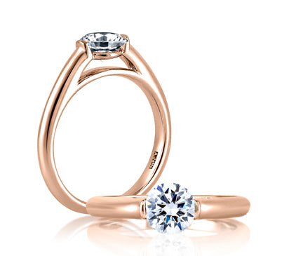 A.JAFFE CLASSICS MODERN SOLITAIRE CATHEDRAL ENGAGEMENT RING