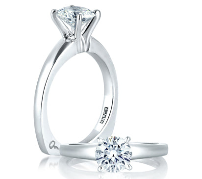 A.JAFFE CLASSICS SIMPLE FOUR PRONG SOLITAIRE ENGAGEMENT RING