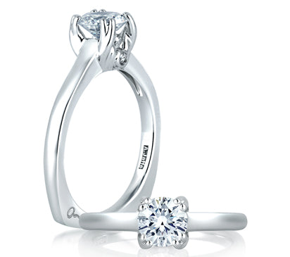 A.JAFFE CLASSICS SPLIT PRONG SIMPLE SOLITAIRE ENGAGEMENT RING 0.02             (not including cente