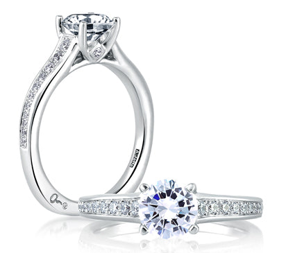 A.JAFFE CLASSICS SOLITAIRE WITH PAVÉ AND BEZEL SET PROFILE DIAMOND ENGAGEMENT RING 0.23