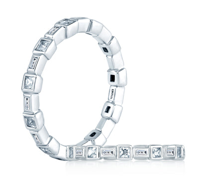 A.JAFFE METROPOLITAN PRINCESS AND BAGUETTES ETERNITY ANNIVERSARY RING 0.65