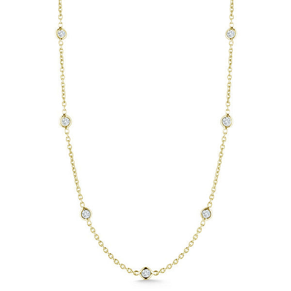 NECKLACE FROM THE DIAMOND COLLECTION COLLECTION    13 STATION NECKLACE IN 18K YELLOW GOLD    18K Y