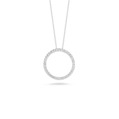 18K WHITE GOLD TINY TREASURES MEDIUM DIAMOND CIRCLE NECKLACE