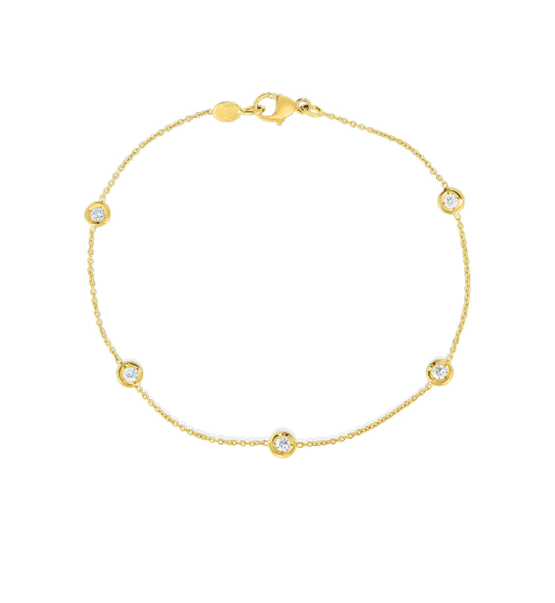 ROBERTO COIN 18K YELLOW GOLD & 0.25CT DIAMOND BRACELET