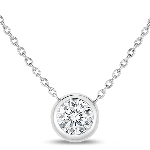 18K WHITE GOLD & 0.19CT DIAMOND PENDANT