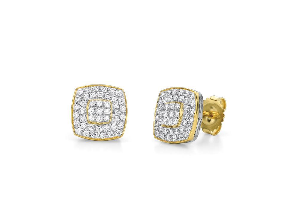 Alor 18 karat Yellow Gold, 0.75 total carat weight Diamonds and stainless steel. Imported.