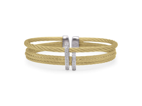 Yellow Cable Bracelet With 18k Gold And Diamonds