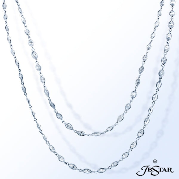 JB STAR THIS STUNNING LONG NECKLACE USES 108 PERFECTLY MATCHED MARQUISE DIAMONDS AND CAN BE WRAPPED