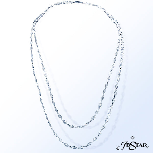 JB STAR THIS STUNNING LONG NECKLACE USES 108 PERFECTLY MATCHED MARQUISE DIAMONDS AND CAN BE WRAPPED