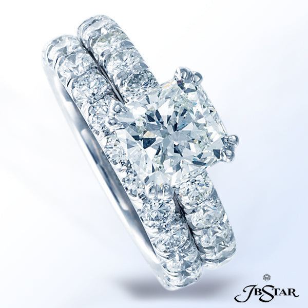 JB STAR BEAUTIFUL BAND WITH ROUND DIAMONDS AND MATCHING RING, STYLE 1046-033, ARE HANDCRAFTED IN PLA