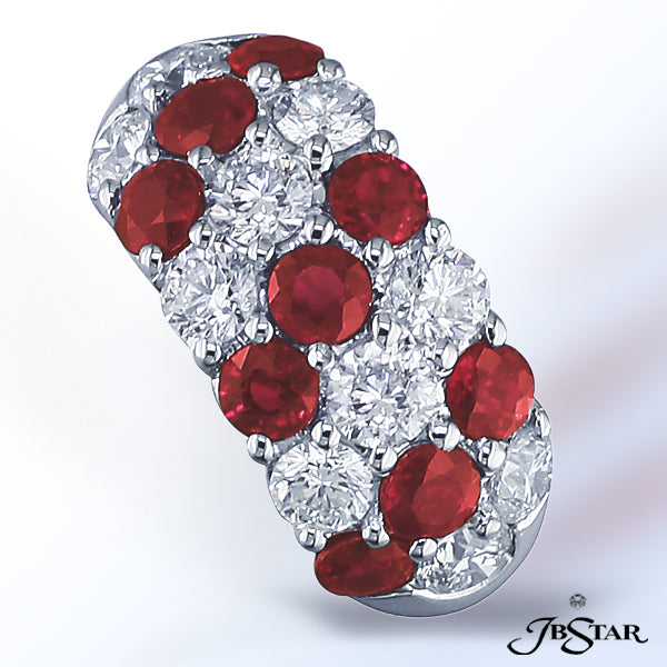 JB STAR PLATINUM RUBY, & DIAMOND BANDDIAMONDS: 1.76 CT. TW. (ROUND)RUBY: 2.30 CT. TW. (ROUND)