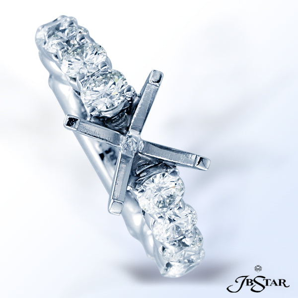 JB STAR PLATINUM DIAMOND SEMI-MOUNT HANDCRAFTED WITH 14 PERFECTLY MATCHED BRILLIANT ROUND DIAMONDS I