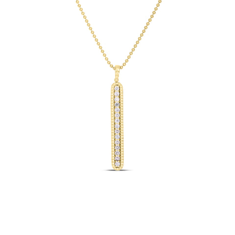 18K YELLOW SIENA DIAMOND TABLET NECKLACE 1.03CT