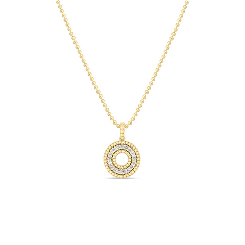 18K YELLOW SIENA MEDIUM DIAMOND CIRCLE NECKLACE