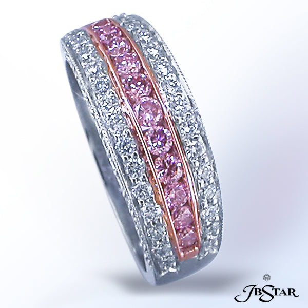 JB STAR PLATINUM & PINK DIAMOND BANDDIAMONDS: 0.74 CT. TW. (ROUND), & 0.36 CT. TW. (ROUND)