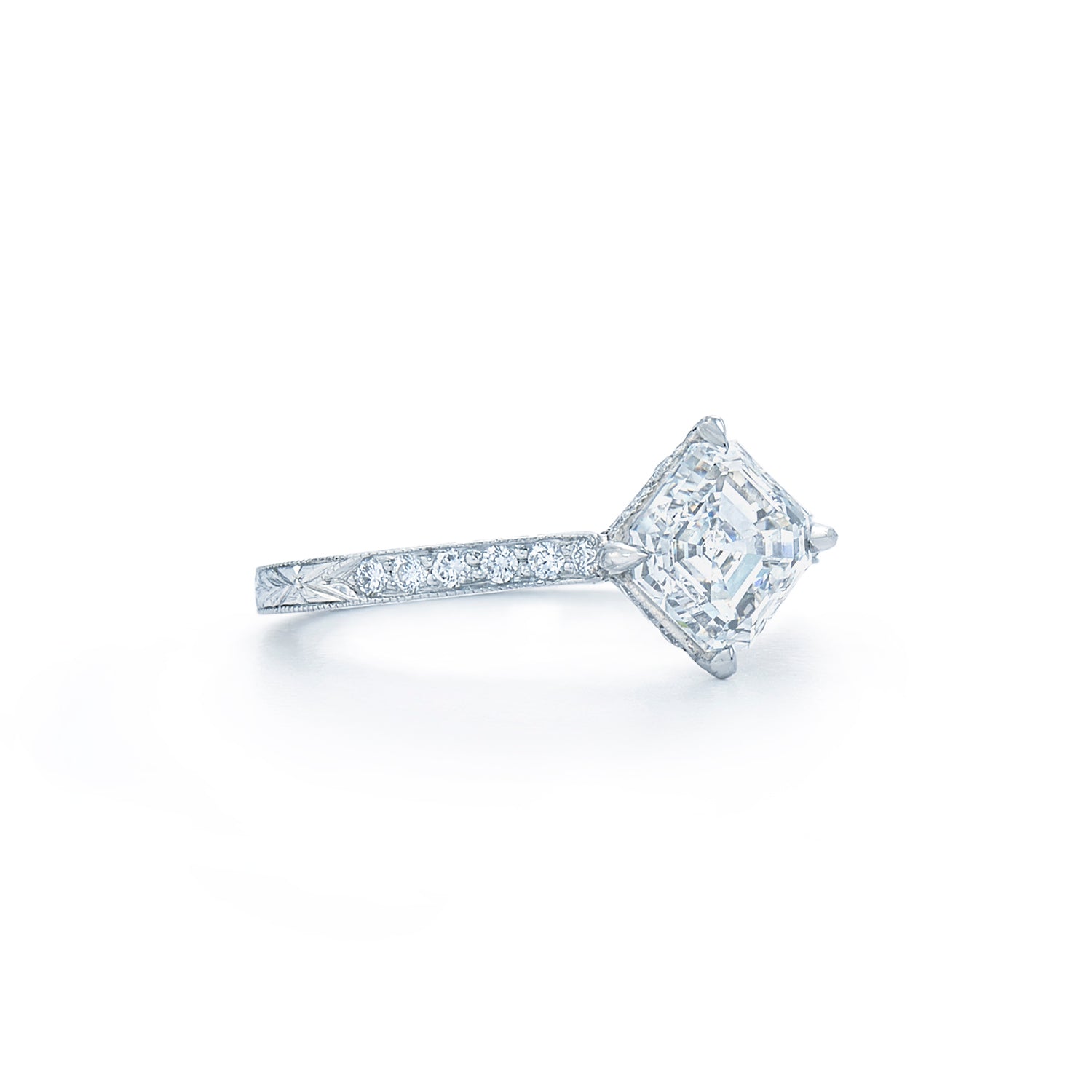 Kwiat Asscher Cut Diamond Engagement Ring