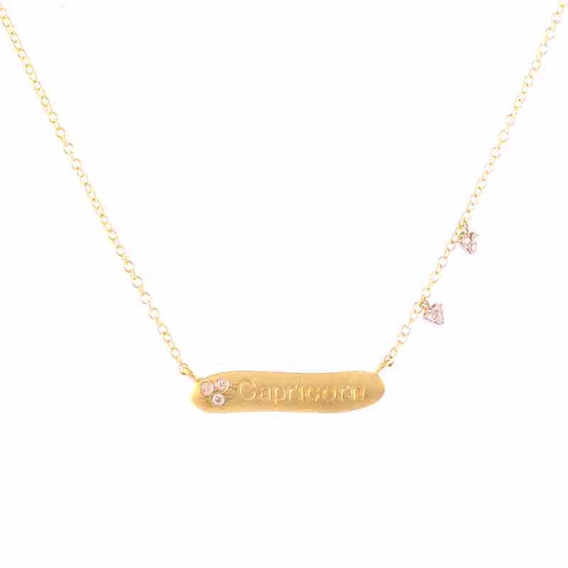 Meira T 14k Gold Zodiac Necklace With Diamond Charms