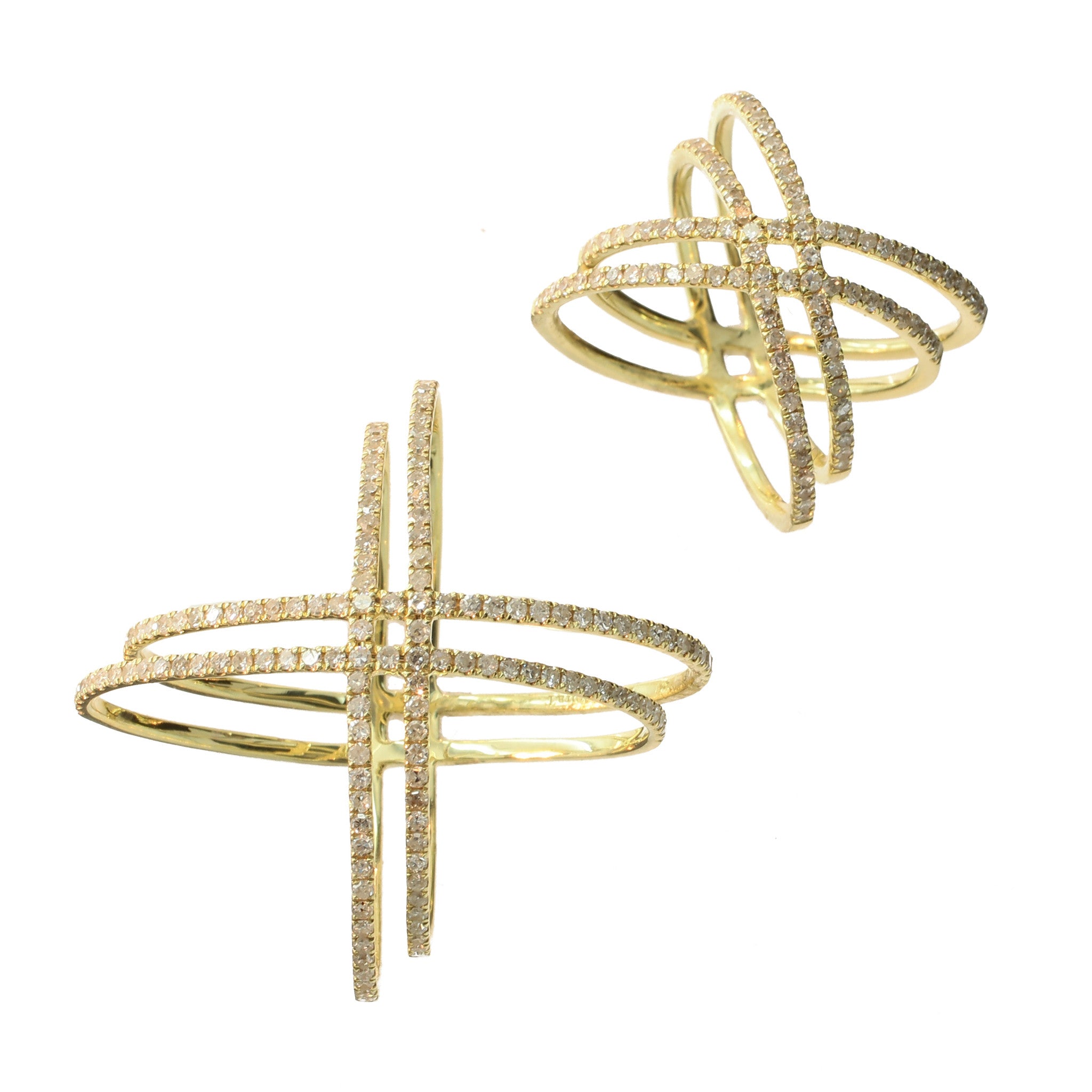 Meira T 14k Yellow Gold Diamond Double Ring