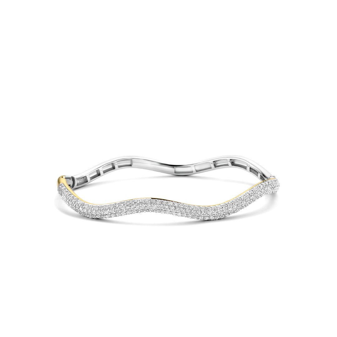 Tisento Milano Sterling Silver gold plated Zirconia white yellow gold platedBracelet