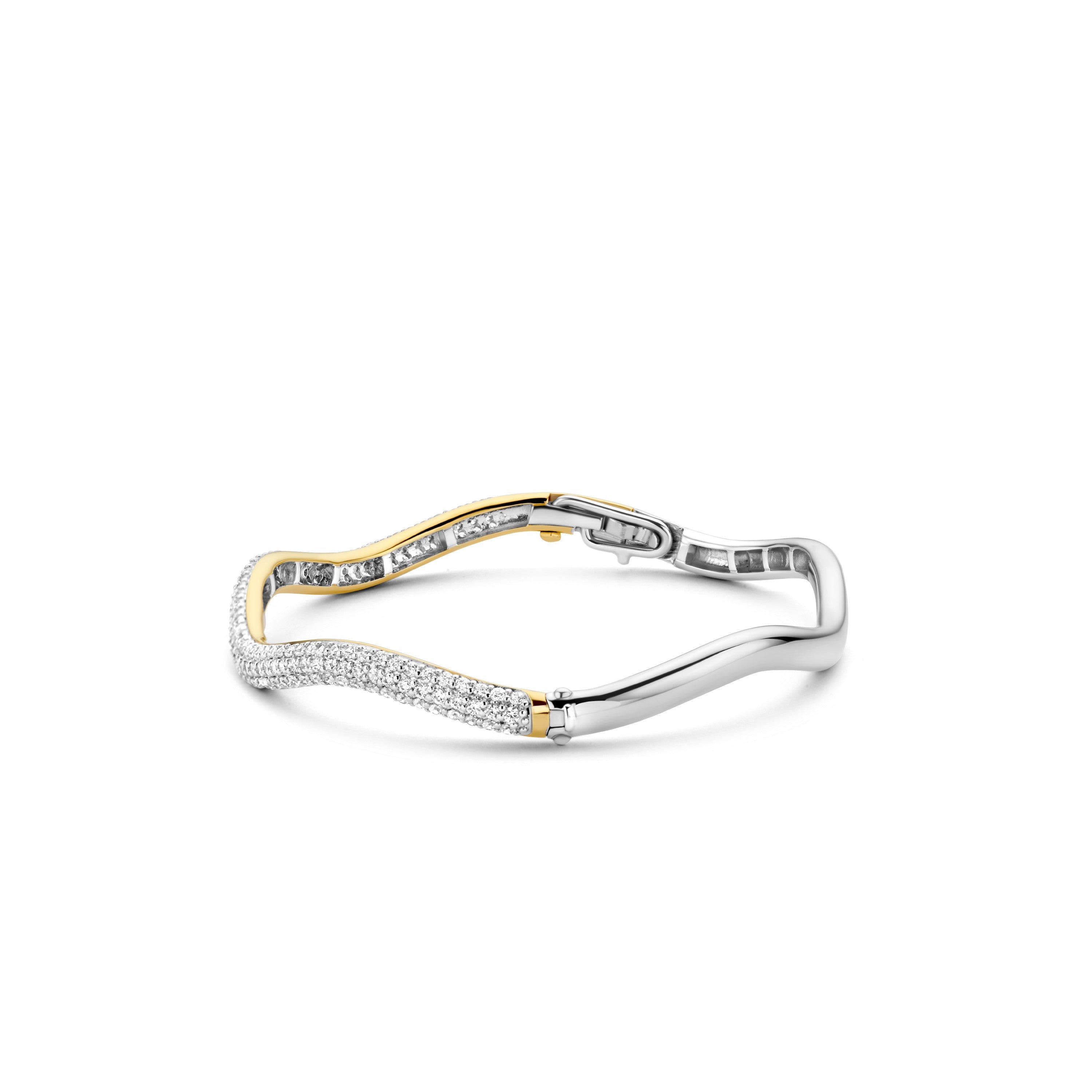 Tisento Milano Sterling Silver gold plated Zirconia white yellow gold platedBracelet