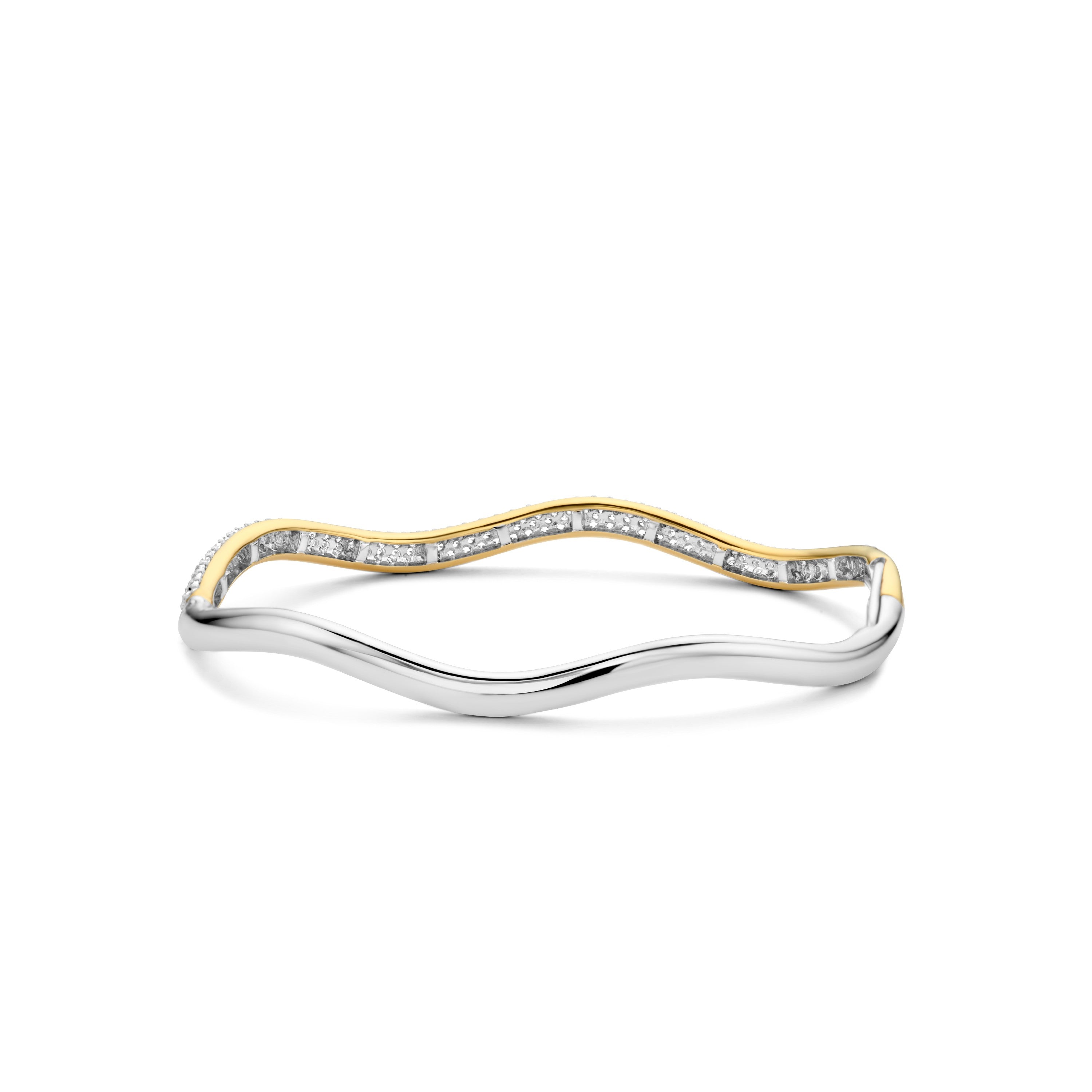 Tisento Milano Sterling Silver gold plated Zirconia white yellow gold platedBracelet