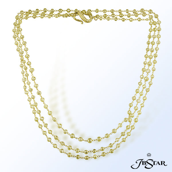 JB STAR 18KY NATURAL FANCY YELLOW BRIOLETTE NECKLACEDIAMONDS: 0.40 CT. TW. (ROUND)YELLOW DIAMOND