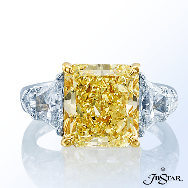 JB STAR FANCY YELLOW DIAMOND ENGAGEMENT RING FEATURING A BREATHTAKING 6.03 CT NATURAL FANCY YELLOW R