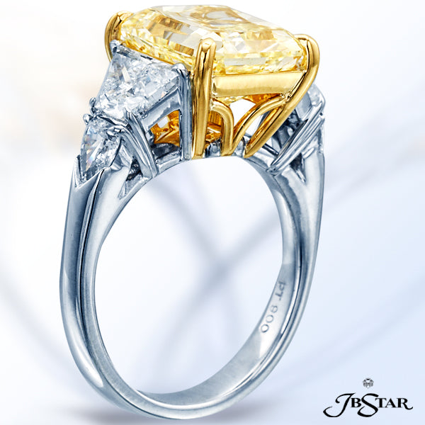 JB STAR FANCY YELLOW DIAMOND ENGAGEMENT RING FEATURING A BREATHTAKING 6.03 CT NATURAL FANCY YELLOW R