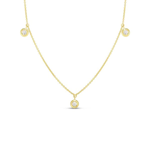 ROBERTO COIN 18K YELLOW GOLD & 0.14CT DIAMOND STATION NECKLACE