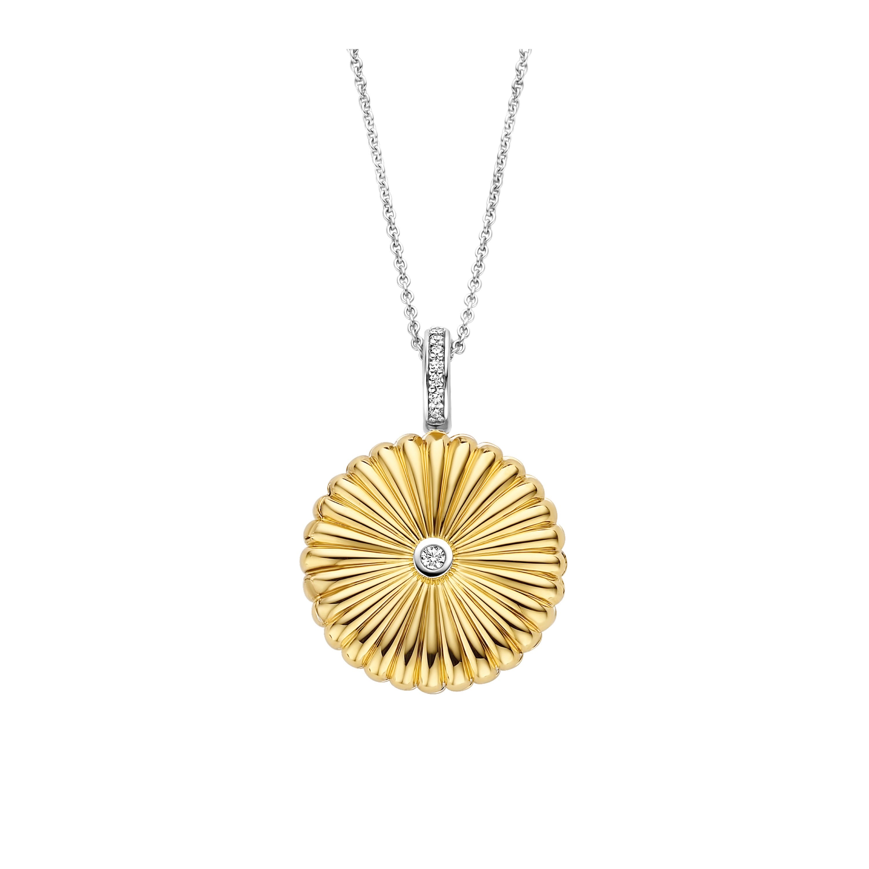 Tisento Milano Sterling Silver gold plated Zirconia white yellow gold platedPendant