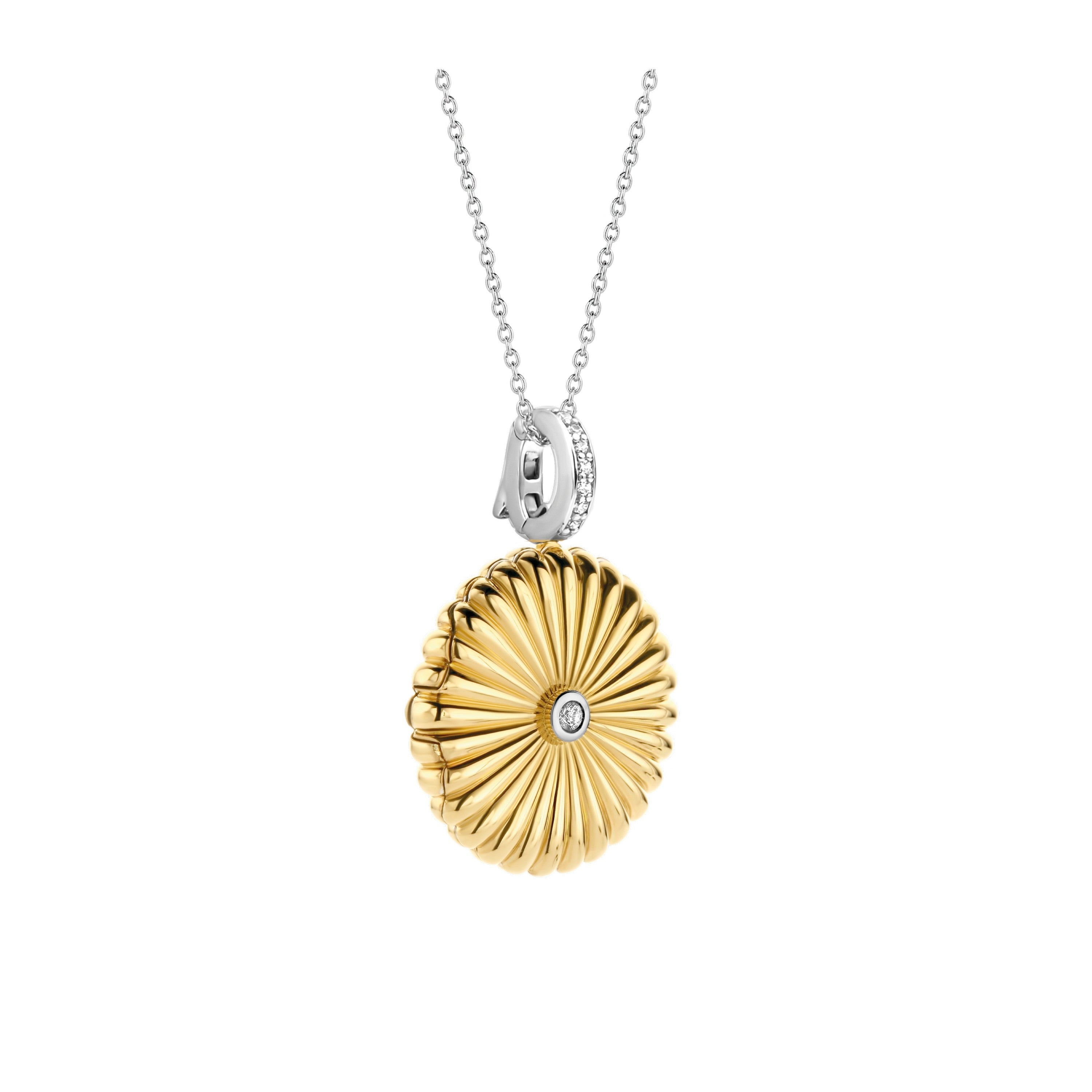 Tisento Milano Sterling Silver gold plated Zirconia white yellow gold platedPendant