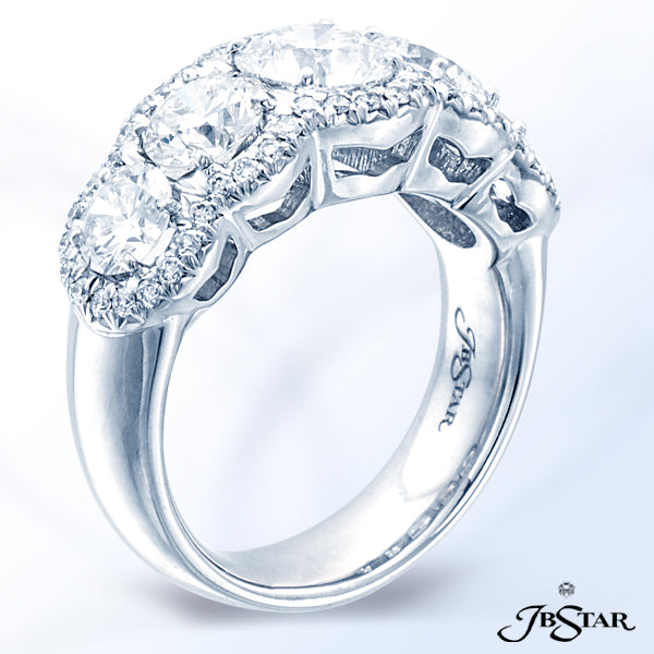 JB STAR EXQUISITE 5-STONE DIAMOND ENGAGEMENT RING FEATURING A STUNNING ROUND 1.16 CT DIAMOND EMBRACE