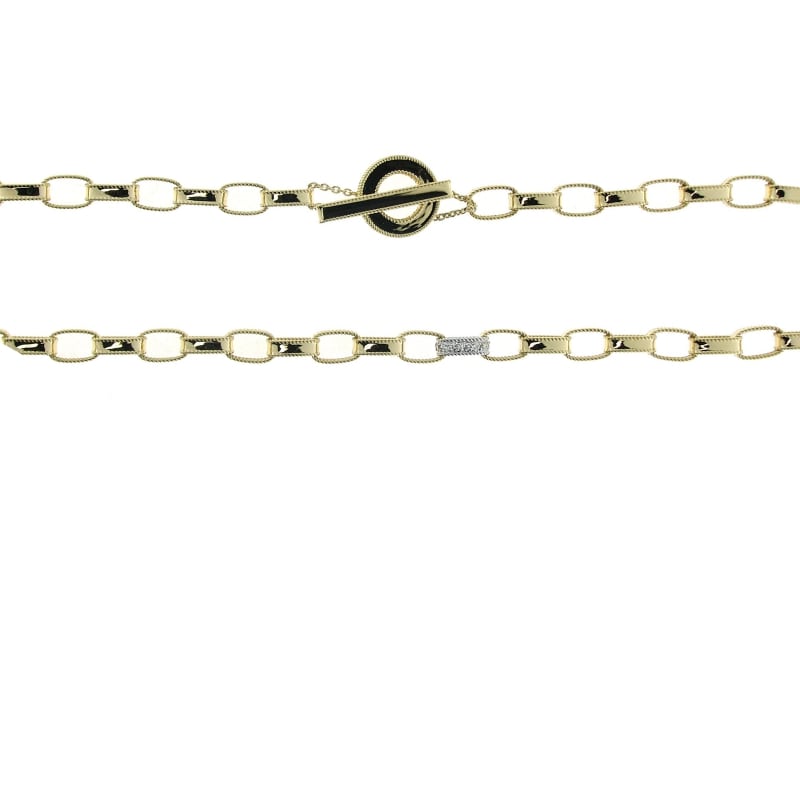 ROBERTO COIN 18KT PRINCESS OPEN LINK CHAIN W. 1 DIA LINK FROM THE PRINCESS