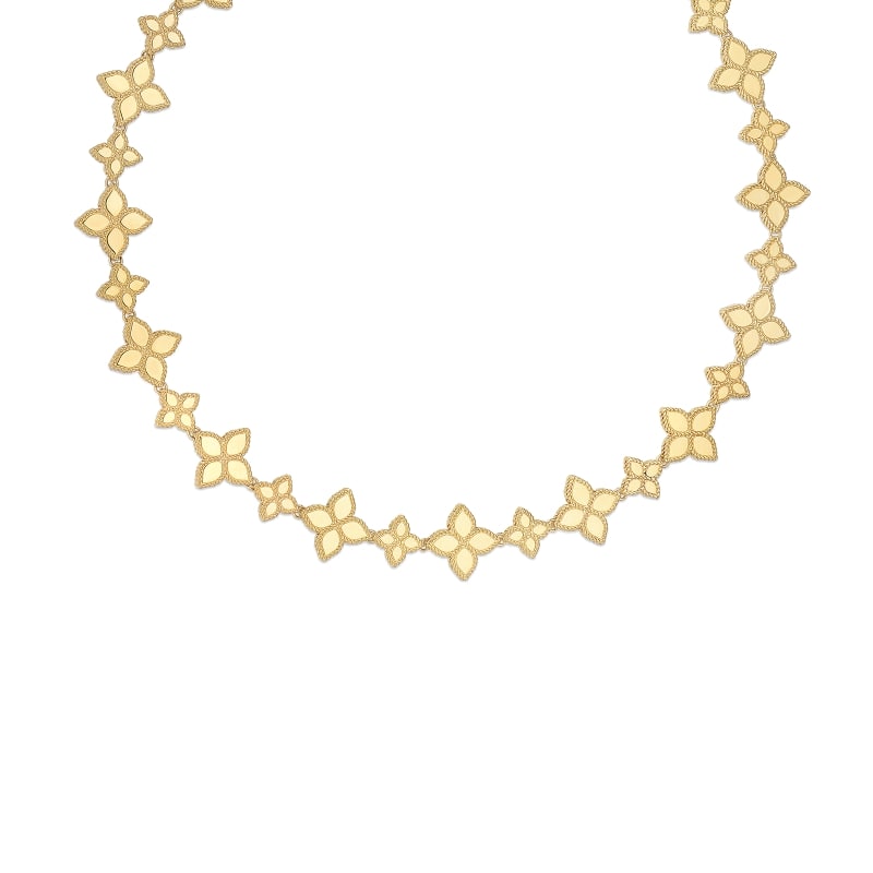 ROBERTO COIN 18KT GOLD LINK COLLAR FROM THE PRINCESS FLOWER