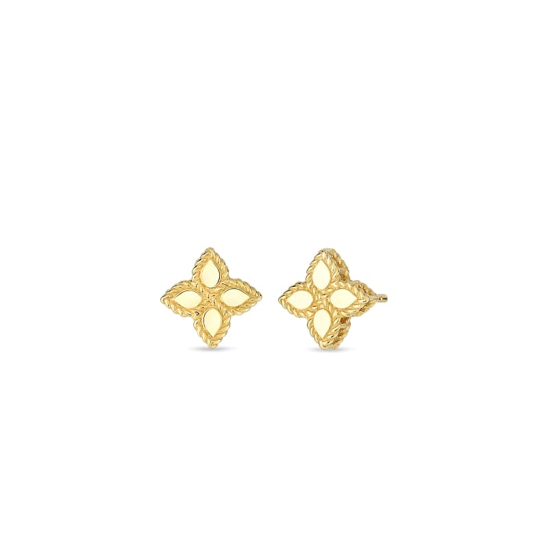 ROBERTO COIN 18KT GOLD SMALL STUD EARRINGS FROM THE PRINCESS FLOWER