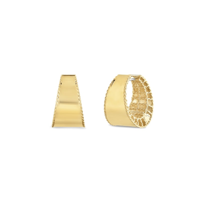 ROBERTO COIN 18KT GOLD TAPERED HOOPS FROM THE PRINCESS