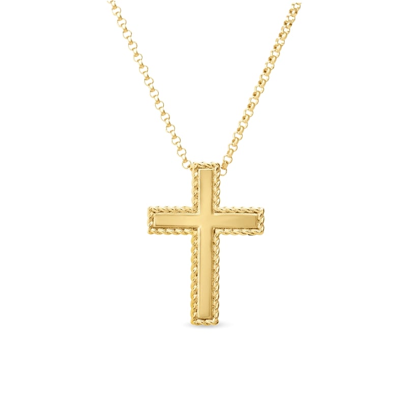 ROBERTO COIN 18KT GOLD CROSS NECKLACE FROM THE PRINCESS