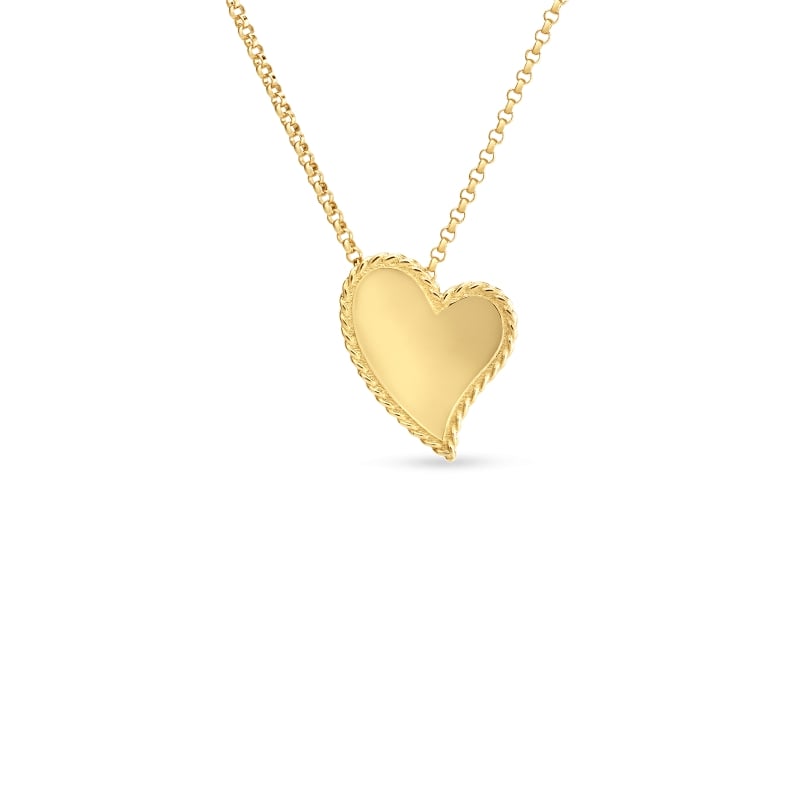 ROBERTO COIN 18KT GOLD HEART NECKLACE FROM THE PRINCESS