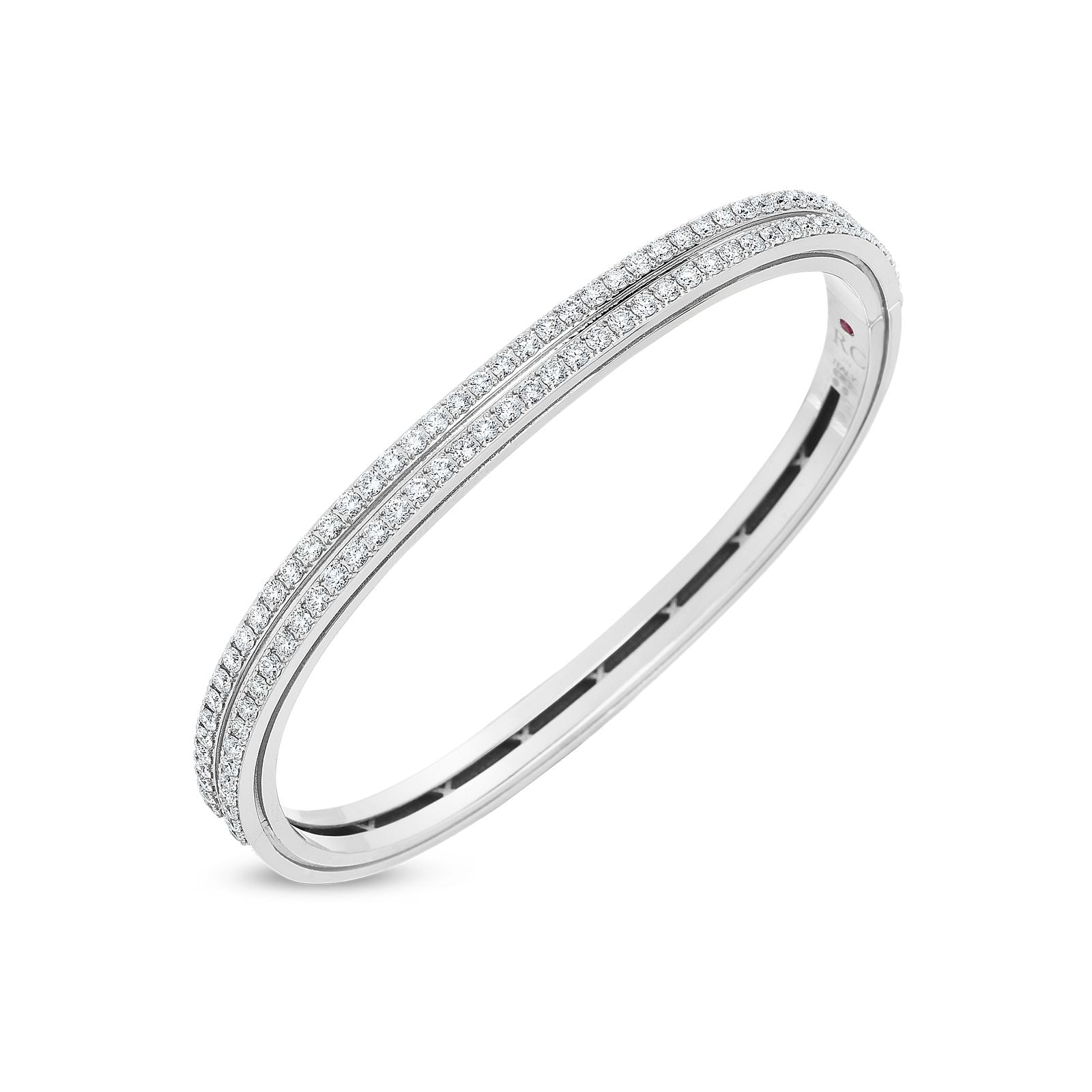 ROBERTO COIN 18KW PORTOFINO 2ROW DIA 1.91CT BANGLE