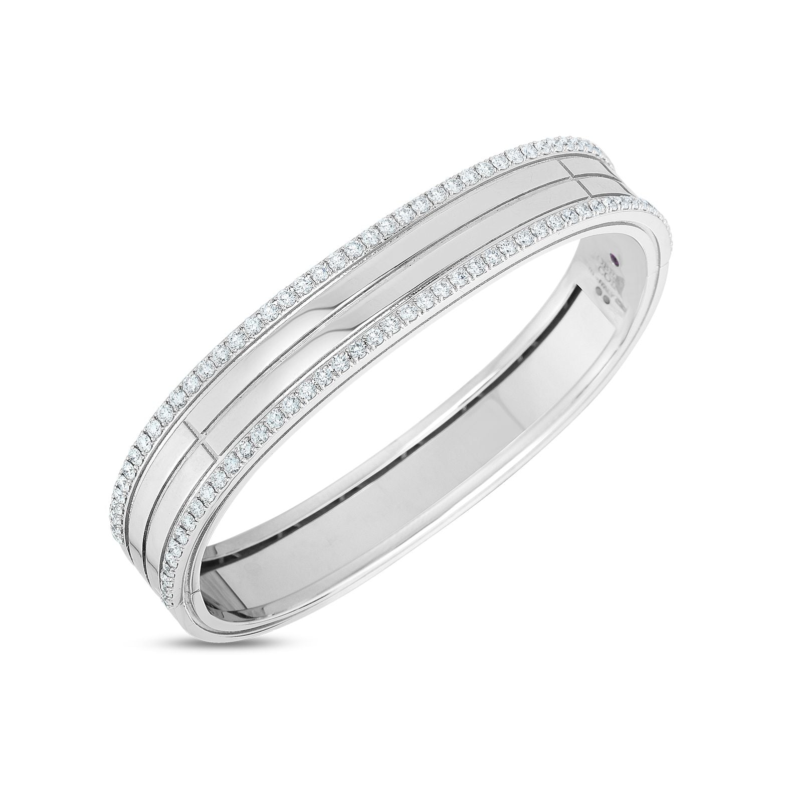 ROBERTO COIN 18KW PORTOFINO 4ROW DIA 1.95CT BANGLE