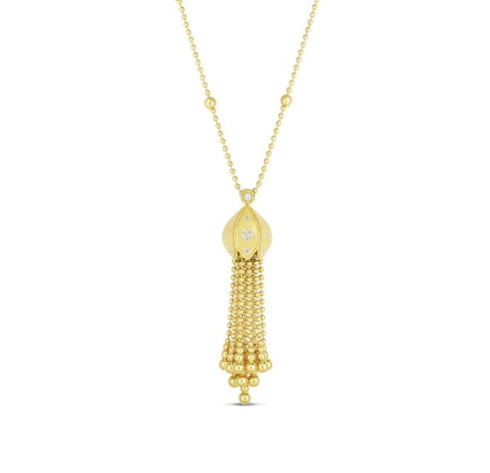 ROBERTO COIN 18KY PRINCESS TASSEL DIA .50CT NECK