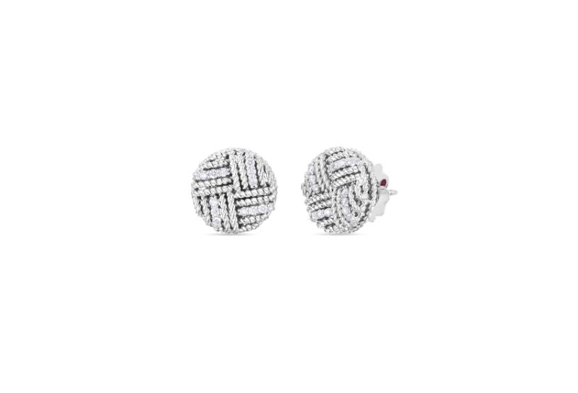 ROBERTO COIN 18KW ROYAL OPERA EARRING .30 CT DIA