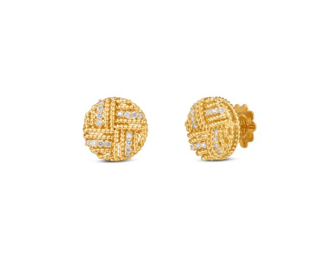 ROBERTO COIN 18KY ROYAL OPERA EARRING .30 CT DIA