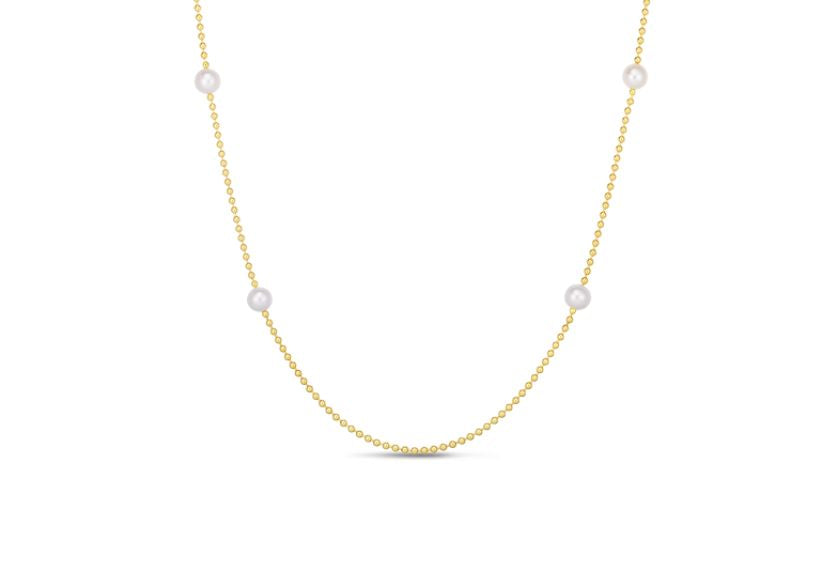 ROBERTO COIN 18KY PEARL STATION NECKLACE