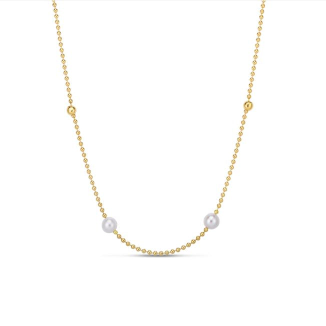 ROBERTO COIN 18KY PEARL STATION NECKLACE