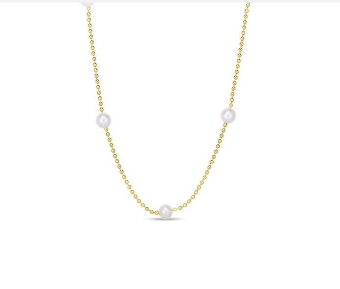 ROBERTO COIN 18KY PEARL STATION NECKLACE