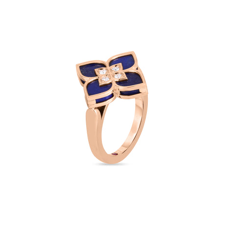 18K ROSE GOLD VENETIAN PRINCESS SMALL LAPIS & DIAMOND RING