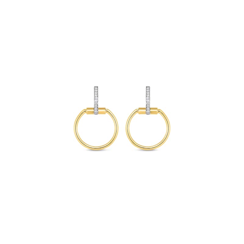 ROBERTO COIN 18KT GOLD EARRINGS WITH DIAMONDS-2 FROM THE CLASSICA PARISIENNE